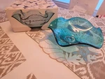 Nib Signed Lenox Turquoise Wave Beach Ocean Crystal Art Bowl Large. Fixed Price $65.00.