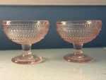 2 Lenox Pink Beaded Dessert Fruit Bowls 8.5 Oz. Pedestal Base Set Of. Fixed Price $25.00.
