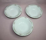 Vtg. 3 Rego Restaurant Ware Bowls Pink Green Floral Pastel Border E625-12. Fixed Price $24.13.
