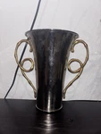 Evoca By L'objet 24K Gold Bamboo Vase 10"H X7W. Fixed Price $150.00.