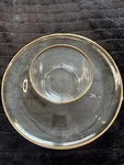 1999 Anchor Hocking Canyon Gold 24K Plated Rim And Dip Bowl. Fixed Price $20.00.