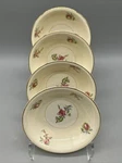 Set 4 Vtg Cream & Floral /center Gold Trim Fruit Dessert Bowls By Household. Fixed Price $24.95.