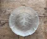 Set 4 Vintage Arcoroc Aspen Leaf Clear Glass Appetizer Salad Plates France 7.5". Fixed Price $55.00.