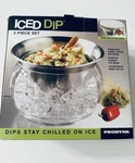 Serving Bowl Iced Dip 3 Pieces Set Stainless Steel With Lid By Prodyne New. Fixed Price $12.99.