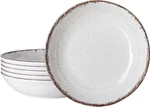 Farmhouse Pasta Bowls, Set Of 6, White Melamine Rustic 42 Oz Shallow Bowl, Large. Fixed Price $48.38.