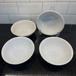 Set Of 4 Pfaltzgraff Filigree 5 7/8 White Cereal Bowls Embossed Scroll Dots. Fixed Price $19.97.