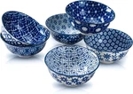 Blue And White Ceramic Bowls Set Of 6 10 Oz Small Dessert 4.7IN For Ice Cream. Fixed Price $29.85.