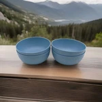 Set Of 4 Mainstays Plastic Cereal Bowls Round Gray Bpa-free 38OZ. Fixed Price $24.79.