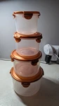 Lock & 4-PC Nestable Storage Bowl Set Round Bronze 68OZ 41OZ 24OZ 13OZ. Fixed Price $19.99.
