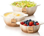 Ceramic Soup Bowls With Handles Set Of 3, Kitchen Food Storage. Fixed Price $35.45.