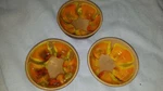 Lot Of Mcm Usa 613-A Orange Drip Three 613-B 5 1/2" Bowls California Pottery. Fixed Price $39.99.