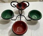 Longaberger Black Wrought Iron Dessert Caddy + Set Of 4 Bowls - Usa. Fixed Price $48.00.