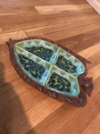 Mid-century Treasure Craft 4 Compartment Serving Tray #390 Fish Platter 17 X11. Fixed Price $14.00.