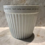 Sweet & Salty Popcorn Bowl Bucket Ceramic White. Fixed Price $39.99.