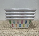 Cynthia Rowley Tropical Pineapple Melamine 5 7/8" Square Bowls Set Of 4 New. Fixed Price $18.00.