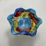 Stormy Rainbow Art Glass Murano-style Bowl Centerpiece 8 Badash. Fixed Price $54.00.