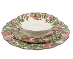 Nikko Dena Precious Pink Green Floral Dinner Salad Plate Bowl Tableware Japan 3P. Fixed Price $39.00.