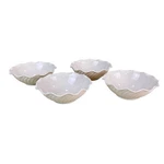 Set Of Carlisle Ivory Plastic Scalloped Ice Cream Dessert Dish Bowl N4531. Fixed Price $12.00.