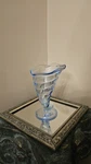 Vintage Bormioli Rocco Italy Blue Glass Cornucopia Ice Cream / Dessert Dish. Fixed Price $29.00.