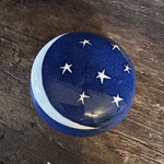 Moon Stars Handmade Pottery Ceramic Celestial Trinket Bowl With Cover. Fixed Price $48.00.
