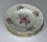 Favolina Poland Pink & Purple Rose Floral Gold Rim Soup Bowls Set Of 5. Fixed Price $24.00.