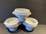 3 Bia Cordon Bleu Pedestal Soup Bowls With Lions' Head Handles, Porcelain, 12 Oz. Fixed Price $39.99.
