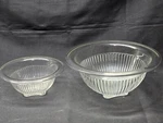 Federal Glass Clear Mixing Bowls Ribbed Rolled Rim FEG19 Set Of 2 Vintage. Fixed Price $19.98.