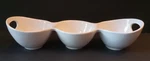 3-SECTION Pure White Collection Ceramic Serving Bowls With Cut-out Handles. Fixed Price $21.95.