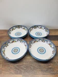 Euro Ceramica Zanzibar Pasta Bowls-southern Spain Design-set Of 4 8.8". Fixed Price $38.00.