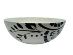 Martha Stewart Hudson Black Round Vegetable Serving Bowl 9" Stencil Flowers. Fixed Price $28.00.