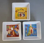 Pottery Barn The Dance! Square Snack Condiment Bowls Mambo Flamenco Rhumba. Fixed Price $24.95.