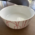 Orla Kiely House 2012 Red Utensil Line On Bright White Soup Cereal Bowl 6". Fixed Price $31.50.