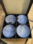 Kafuh Porcelain Rice Bowls Gift Set Miso Soup Blue Made Japan. Fixed Price $29.99.