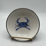 Golden Rabbit Blue Crab 4 Dipping Bowl Trinket Dish Indonesia Enamelware. Fixed Price $5.50.