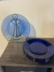 Mcm Anchor Hocking Presence Cobalt Salad Plates-set Of 6. Fixed Price $29.00.