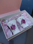Cup And Spoon Set From Showmeal, Bone China Living Design Rose Antique. Fixed Price $34.00.
