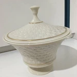 Vintage Lenox Covered Dish 7.5" Tall And Across Top 6.75". Fixed Price $20.00.