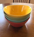 Overandback What Dish Colorful Stoneware Bowls Mixing Serving - Full Set Of 4. Fixed Price $50.00.