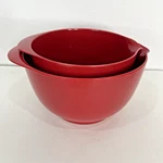 Hutzler Red Melamine Mixing Bowl Set 2L & 3L Nesting Pour Spout Denmark Style. Fixed Price $34.99.