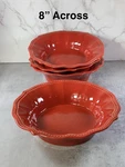 Set Of 4 Pioneer Woman Paige Red Scalloped Edge Farmhouse Soup Cereal Bowls. Fixed Price $19.99.