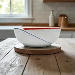 Studio Nova Cortina Primary Vegetable Serving Bowl 1/4" Japan 1987. Fixed Price $26.00.