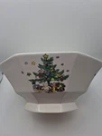 Vintage Nikko Christmastime Octagonal Serving Bowl - Tree Pattern. Fixed Price $67.50.