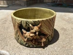 Weller Pottery Woodcraft Three Fox Bowl- Unsigned. Fixed Price $100.00.