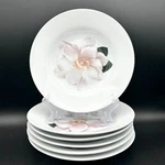 SET/6 Target Isaac Mizrahi White Floral Bowls 8.5" Porcelain 2006 Flat Rim TGT2?. Fixed Price $64.00.