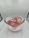Kosta Boda Tempura Pink Art Glass Bowl Swirl Design Decor. Fixed Price $15.99.