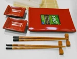 10-PC Pao! Asian Sushi Set Mat Rice Paddle Sauce Dip Dish Platter Chop Sticks. Fixed Price $21.59.