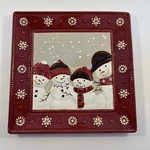 St Nicholas Sqaure Warm Wishes 11" Snowman Dinner Plate Raised Decoration. Fixed Price $24.00.