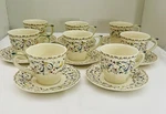 Toscana By Gien 8 Tea/coffee Cups With Saucers Crafted In France Great Condition. Fixed Price $389.97.