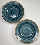 Pacific By Thomson Pottery Large Rim Soup Bowl Set Of 2 - Blue Swirl. Fixed Price $28.95.