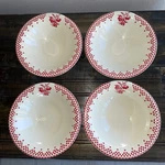 Comptoir Damier Red De Famille Cereal Bowls Set Of 4. Fixed Price $69.99.